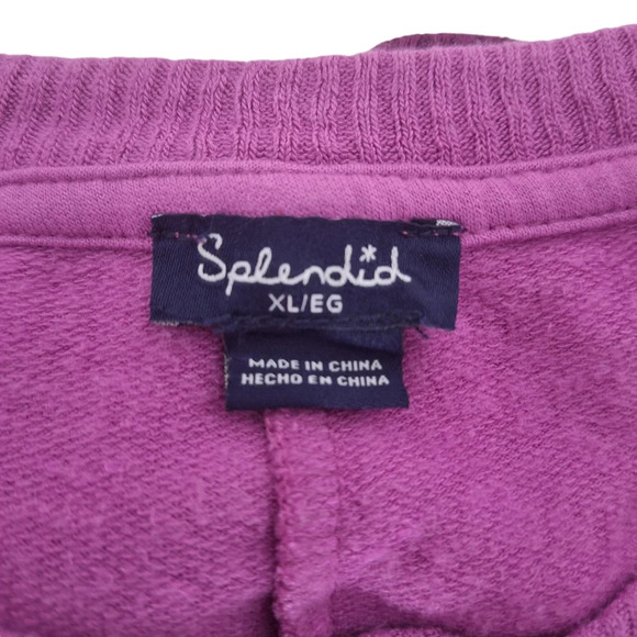 Splendid XL Light Orchid Ombre Dip Dye Crew Neck Pullover Long Sleeve Top - Picture 9 of 12